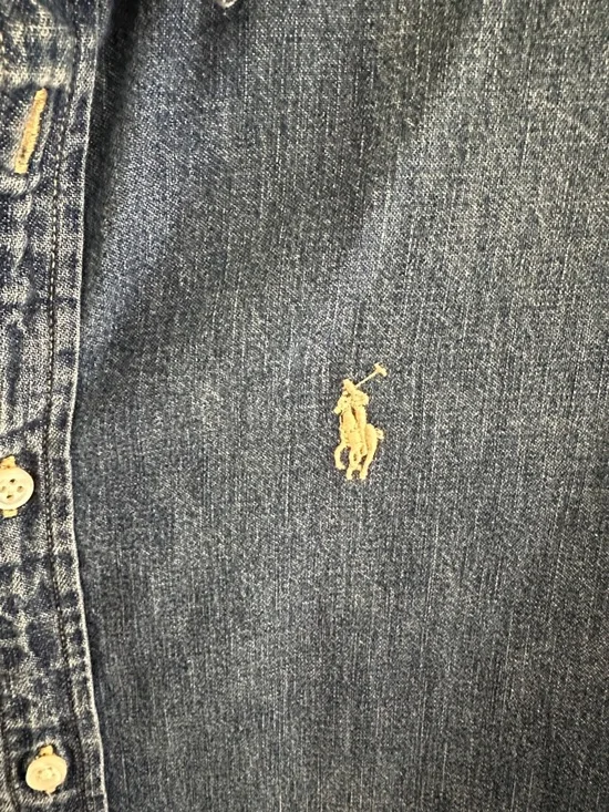 Ralph Lauren Denim Shirt Dress with Embroidered Pony - Picture 2 of 5